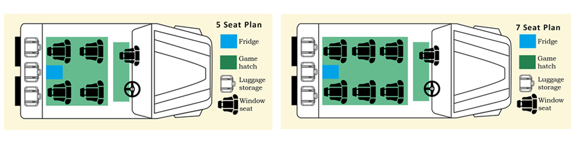 Safari Vehicles Seating Plan